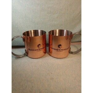 RUSSIAN STANDARD Copper-Tone Metal MUGS - Collectible